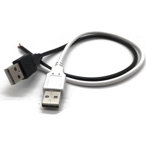 1pcs 0.5m 1m 5V 2Pin Wire USB Cable Tinned Copper Connector with Type Plug Socket Connector for USB Single Color led strip