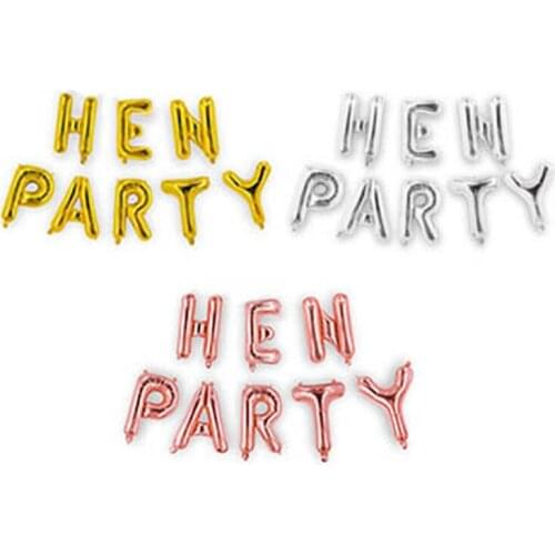 1PCS 16 Inch HEN PARTY Alphabet Balloon Set Decoration Balloon For Single Party Scene