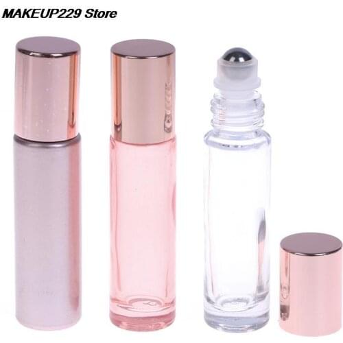 10ml Essential Oil Perfume Bottle Roller Ball Thick Glass Roll On Durable For Travel Cosmetic Container Wholesale