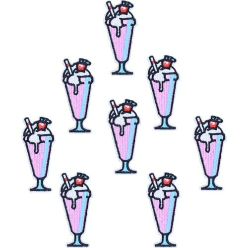 Ice cream drink patches for clothing iron on patches for clothes badges clothes iron-on parches applique patches for jeans 10pcs