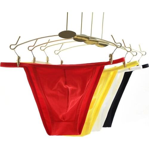 4Pcs/Lot Sexy Brazilian Back Cut Bulge Underwear Mens Cotton Bikini Underwear Sexy Low Rise Penis Pouch Gay Small Briefs