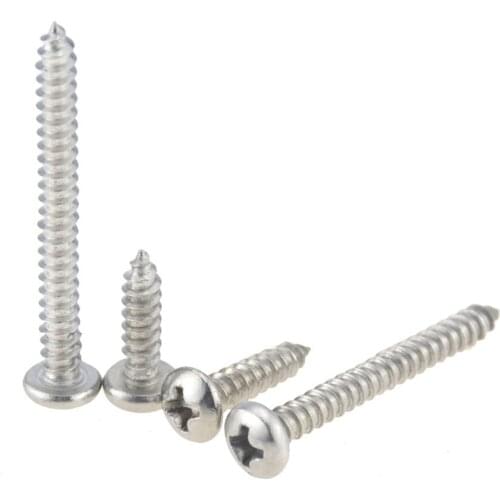 5PCS M4.2*9.5-70 12 25 30 35 40 50 55 60 65 Small 304 Stainless Steel Cross Phillips Pan Round Head Self Tapping Screw M4.2x9.5