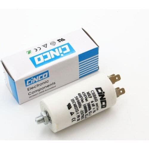 6UF 400V 450V CBB60 Motor Run Capacitors 4pins SH DB Polypropylene Film Ac 450VAC Water Pump electrical engine 6mfd 6mf