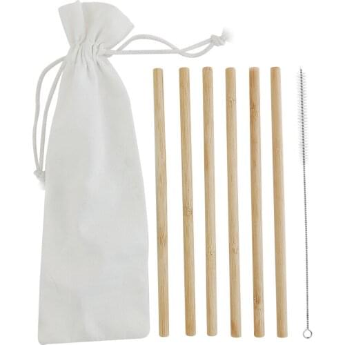 6Pcs Zero Waste Bamboo Drinking Straws + 1Pcs Nature Sisal Hemp Cleaner Brush,Reusable Eco-Friendly Straw Party/bar/restaurant