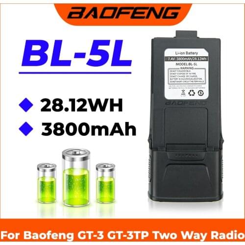 7.4V 3800mAh Replacement Two Way Radio Battery for Baofeng GT-3 GT-3TP GT3 GT3TP &GT-3 Mark-II III Walkie Talkies Battery