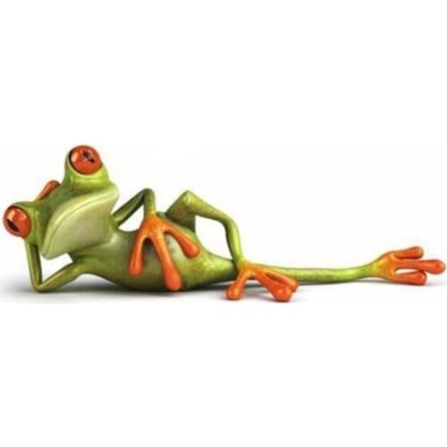 A0126# 13 cm/17 cm 3D Self-adhesive Decal Cartoon Frog Car Sticker Waterproof Auto Decors on Bumper Rear Window Laptop