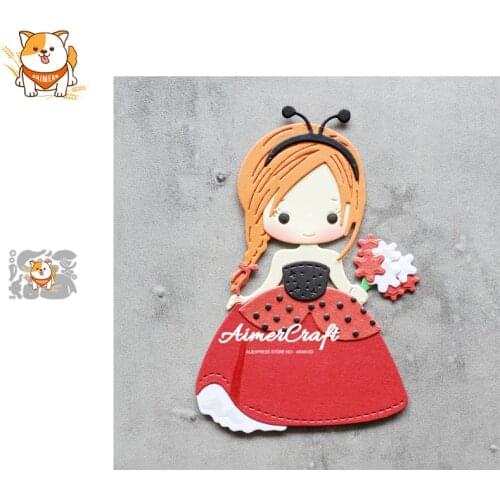 Ladybug Princess Metal Cutting Dies Mold Knife Scrapbooking Stencil DIY Embossing Craft Die Cuts Card Making New Dies For 2020