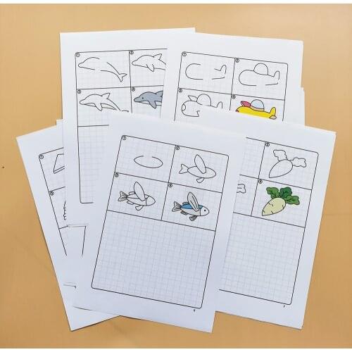 Childrens Montessori Drawing Paper Practice Exercise Paper Preschool Learning English Homework Workbook for Kids Worksheets Toy
