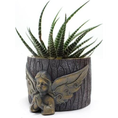 2021 Cartoon Angel Flowerpot Succulents Plant Pot Bonsai Pot Cactus Plant Pots Home Decor Crafts Sculpture Garden Ornaments