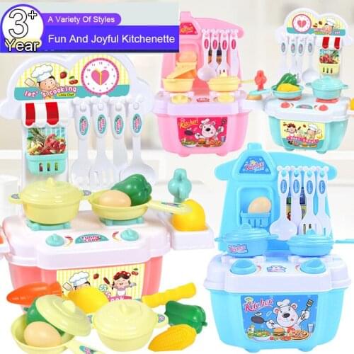 Children Simulation Miniature Kitchen Utensils Toys Cookware Fruit Vegetable Cooking House Set Pretend Play Boy Girl Toys Gift