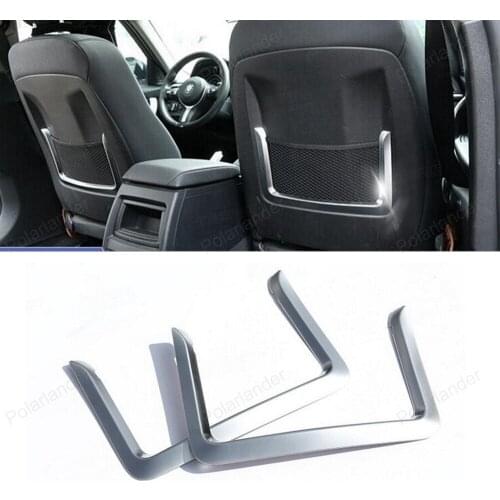 For BMW 3 Series F30 F31 2012-2016 4 Series F32 F33 2013 Seat Back Rear net Storage Bag Cover ABS Chrome Trim car styling