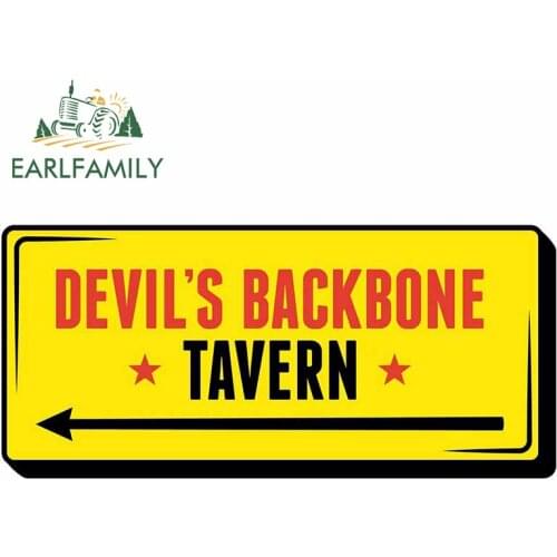 EARLFAMILY 13cm x 5.6cm for Devils Backbone Tavern Vinyl Car Stickers Motorcycle Personality JDM Assessoires Decal for VAN SUV