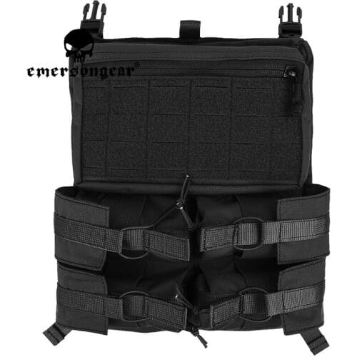 Emersongear Black Color Lightweight Banger Back Panel Loop & Hoop Molle System for Tactical 420 Vest Airsoft Hunting CS Game