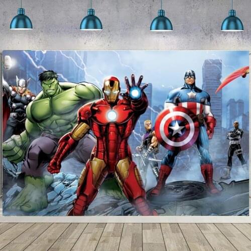 Superhero Photo Background Boy Birthday Party Super City Cospaly Photography Cake Table Decoration Supplies Studio Booth Props