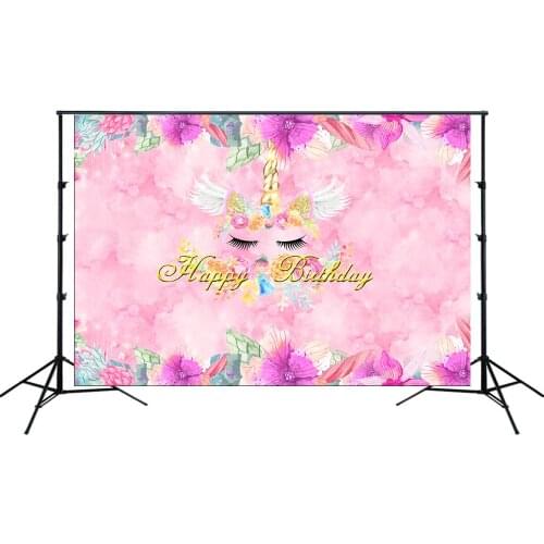 HUAYI Photography Backdrop Birthday Party Desserts Cake Table Decor Photo Background Princess Unicorn Baby Shower BackdropW-3354