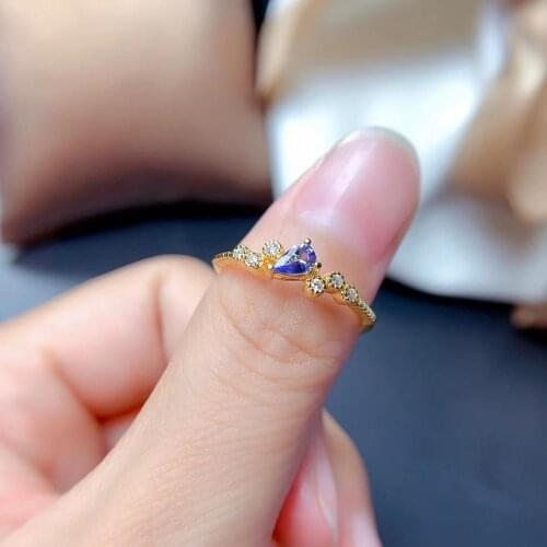 Elegant Engagement Gift Best Quality 100% Real And Natural Tanzanite Rings 925 Sterling Silver Fine Jewelry