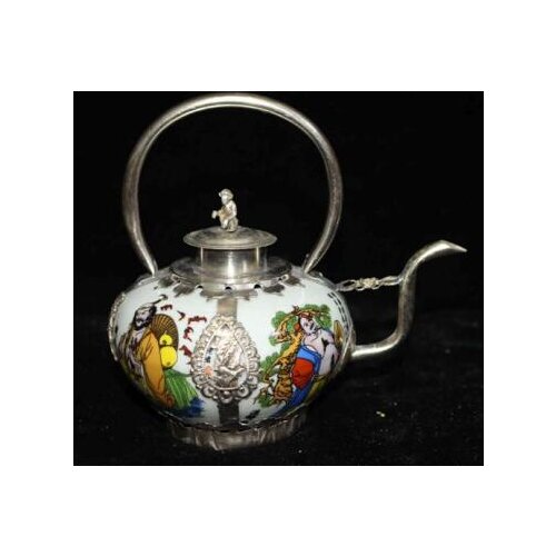 Collectible Old Chinese Handwork Superb Jade Teapot Carving Zodiac Animal Dragon Lion Monkey Home Decoration