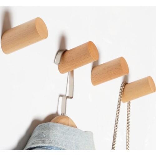 Nordic Style Hook Housekeeper On Wall Decor,Key Towel Clothes Hooks Home Decoration Accessories For Living Room Wood Hooks