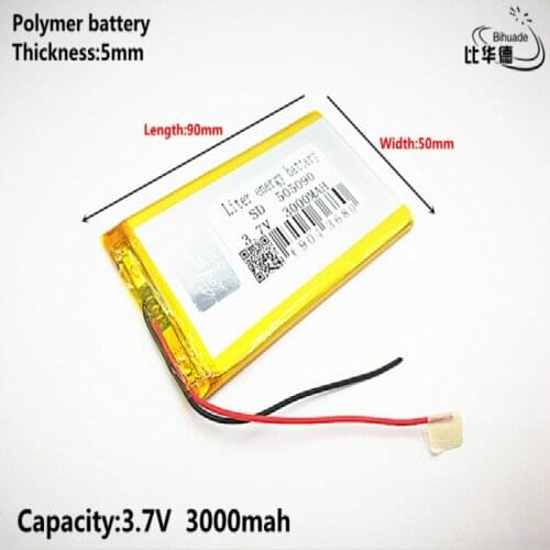 Liter energy battery Good Qulity 3.7V,3000mAH,505090 Polymer lithium ion / Li-ion battery for TOY,POWER BANK,GPS,mp3,mp4