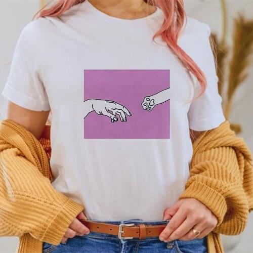 Fashion Women Dogs Paws T Shirt Love Paws Printing Funny Casual Tops O-neck Short Sleeves T-shirt Summer Kawaii Female Tee Shirt