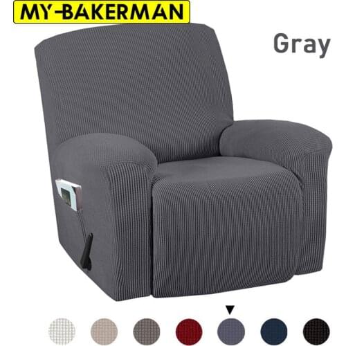 8 Colors Recliner Chair Covers Washable Stretch Sofa cover With Pocket Non-slip Furniture Protector Solid Color Armchair