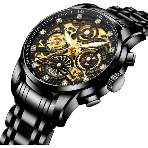 New Fashion Mens Watches with Stainless Steel Strap High Quality Accurate Waterproof Mens Business Watches Four Color