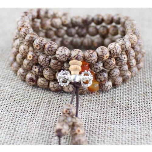 New Primary color small thread Bodhi 108 beads beads bracelet bloody goldthread rosary folk style jewelry Wholesale