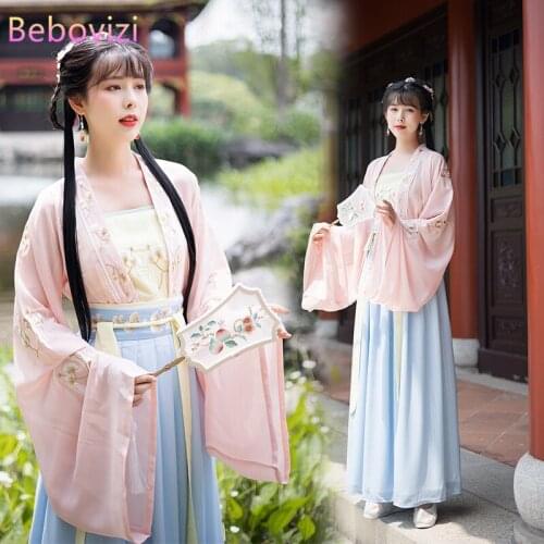 Pink Hanfu Dress Traditional Chinese Clothing Spring Summer Fairy Air Elegant Improved Ancient Daily Costume Cosplay Hanfu Women