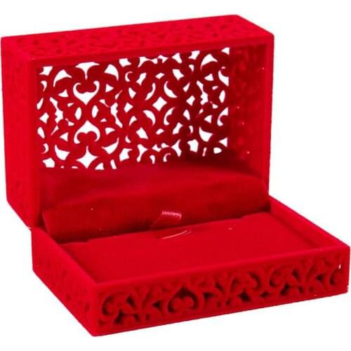 Hollow Engagement Wedding Jewelry Box Holder Display Gift Pendants Box Red