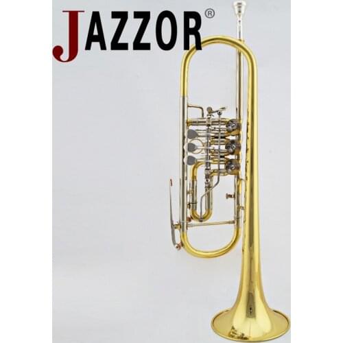JAZZOR JBTR-440 professional B flat trumpet flat key trumpet with mouthpiece case wind instruments