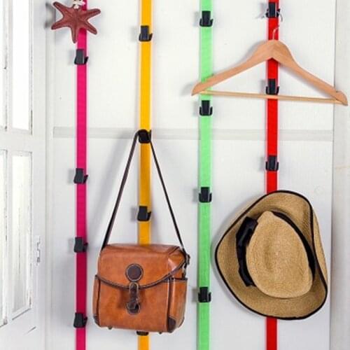 Adjustable over door straps bag hanger coat hook hat clothes storage rack home organizer creative housewares