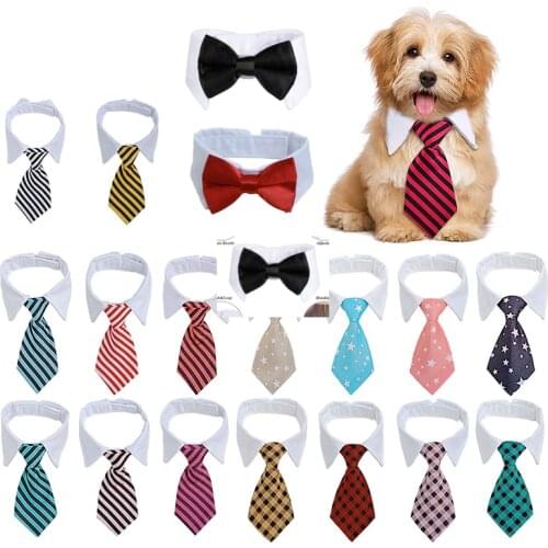 Pet Collar Adjustable Pet Dog Cat Bow Tie Star Striped Tuxedo Costume Tie Checkered Collar for Small Dogs Cats Pet Accessories
