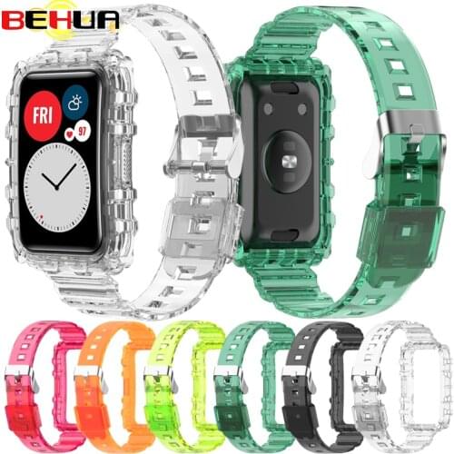BEHUA Watchband Strap For Huawei Watch Fit Replacement Bracelet with Case Sports Wristband Ice Style Correa Accessories Belt