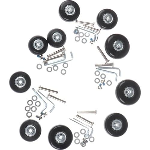 1Set Luggage Wheel Suitcase Replacement Wheels Black with Screw 5Sizes Axles Repair Rubber Travel Luggage Wheel