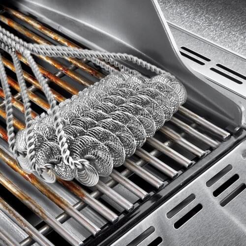 Barbecue Cleaning Brush BBQ Grill Brush BBQ Brush Convenient Economic 201 Stainless Steel Wire Black Home Kitchen DIY Cooking