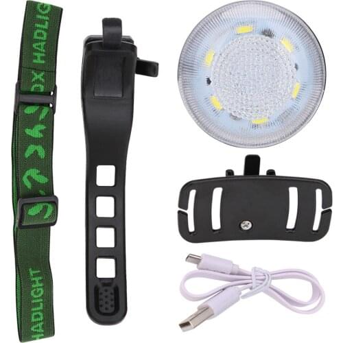 2 in 1 LED Headlight Headlamp Bicycle Light USB Charging Torch Waterproof Rear Tail Safety Warning Cycling Flash Light Bracket