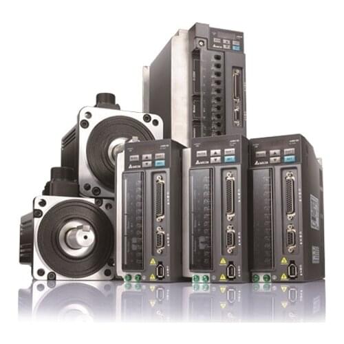 Delta universal ac servo drive ASD-B2-0121-B 3000 rpm and delta 100w servo motor ECMA-C20401ES 40mm 0.32N-m with 17bit encoder