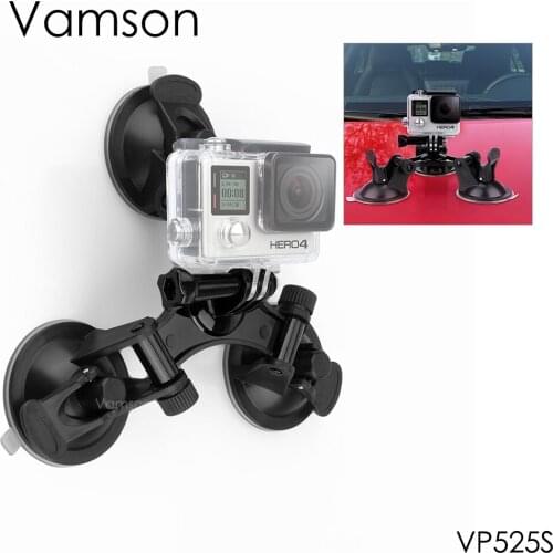 Vamson for Go Pro Removable Tri Angle Suction Cup Tripod Mount for GoPro Hero 5 4 3+ for Xiaomi for Yi for SJ40 VP525S