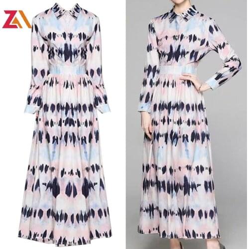 ZALady designer Aesthetic printed maxi shirt dress elegant long sleeve traf summer autumn dresses women 2021 vestido de mujer