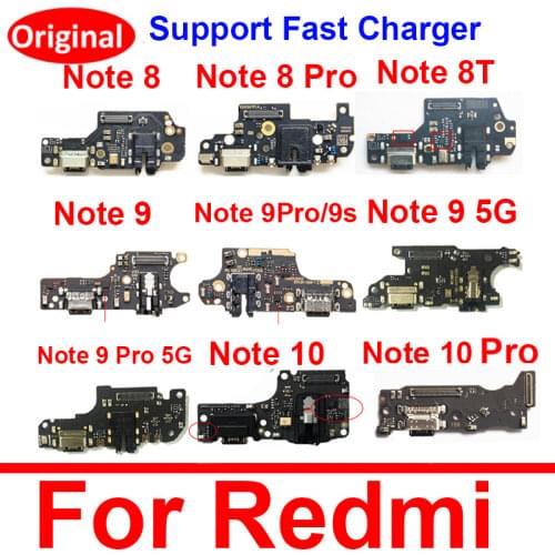 Charger USB Jack Board For Xiaomi Redmi Note 7 8 8T 9S 9 Pro Charging USB Port Board Flex Ribbon Cable Replacement Repair Parts