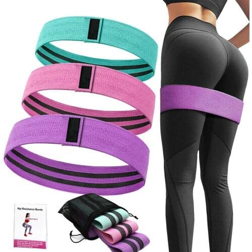 1PC Fabric Hip Resistance Bands Loop Wide Booty Butt Women Workout Exercise Yoga Booty Adjustable For Circle Squats Training