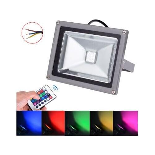 10pcs/lot 85-265V Waterproof Remote Control 10W 20W 30W 50W RGB LED Cold/Warm white Floodlight Outdoor decaration lighting