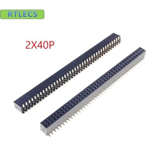1000pcs 2x40 P 80 pin 1.27mm Pitch Pin Header Female dual row SMT straight Surface Mount PCB Rohs Lead free