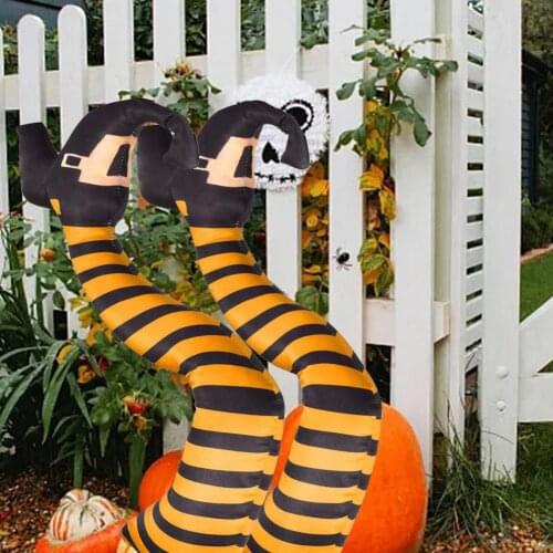 2PCS Halloween Upside Down Witch Legs Durable Polyester Wicked Witch Legs Yard Decor For Outdoor And Indoor Halloween Decor