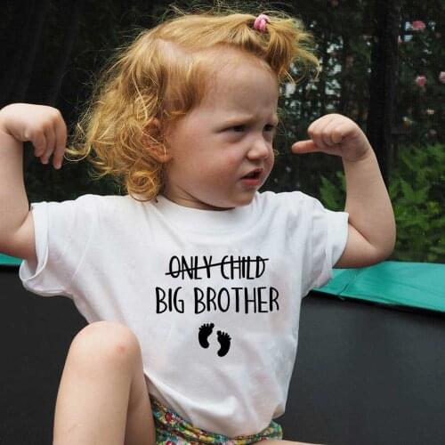 2021 Only Child Big Brother Sister To Be Pregnancy Announcement Tshirt Kids Short Sleeve T-shirt Children Toddler Casual Tees