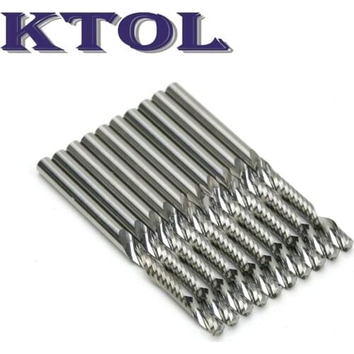 3.175x22MM Single Flute Solid Carbide Endmills Cutters, CNC Router Wood Bit End Mill Woodworking Tools for Cutting Acrylic Wood