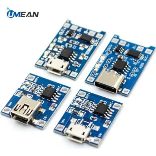 5V Micro USB Type C 1A 18650 TP4056 Lithium Battery Charging Board With Protection Charger Module