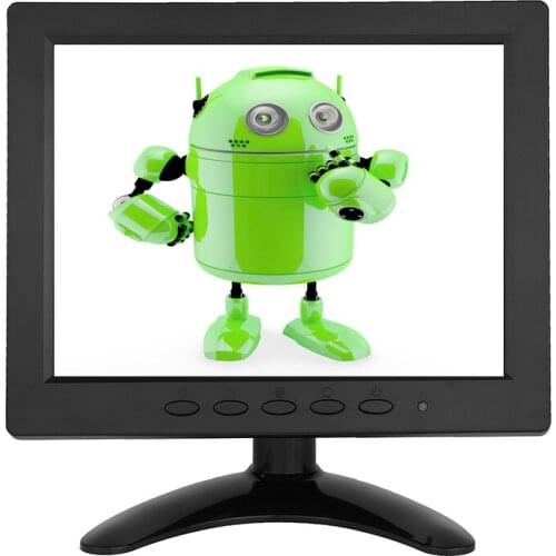 8 Inch IPSLED Monitor 1024x768 Resolution Display Portable 4:3 IPS HD Color Video Screen Support HDMI VGA BNC AV USB Input