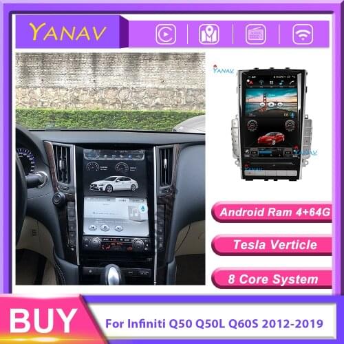 Android GPS Navigation Multimedia Video Player Car Radio For-Infiniti Q50 Q50L Q60S 2012-2019 Stereo Receiver HD Vertical