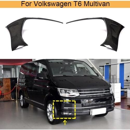 Car Front Bumper Side Vent Trims For Volkswagen T6 Multivan 2015-2019 Front Air Vents Trims Canards Splitters Carbon Fiber